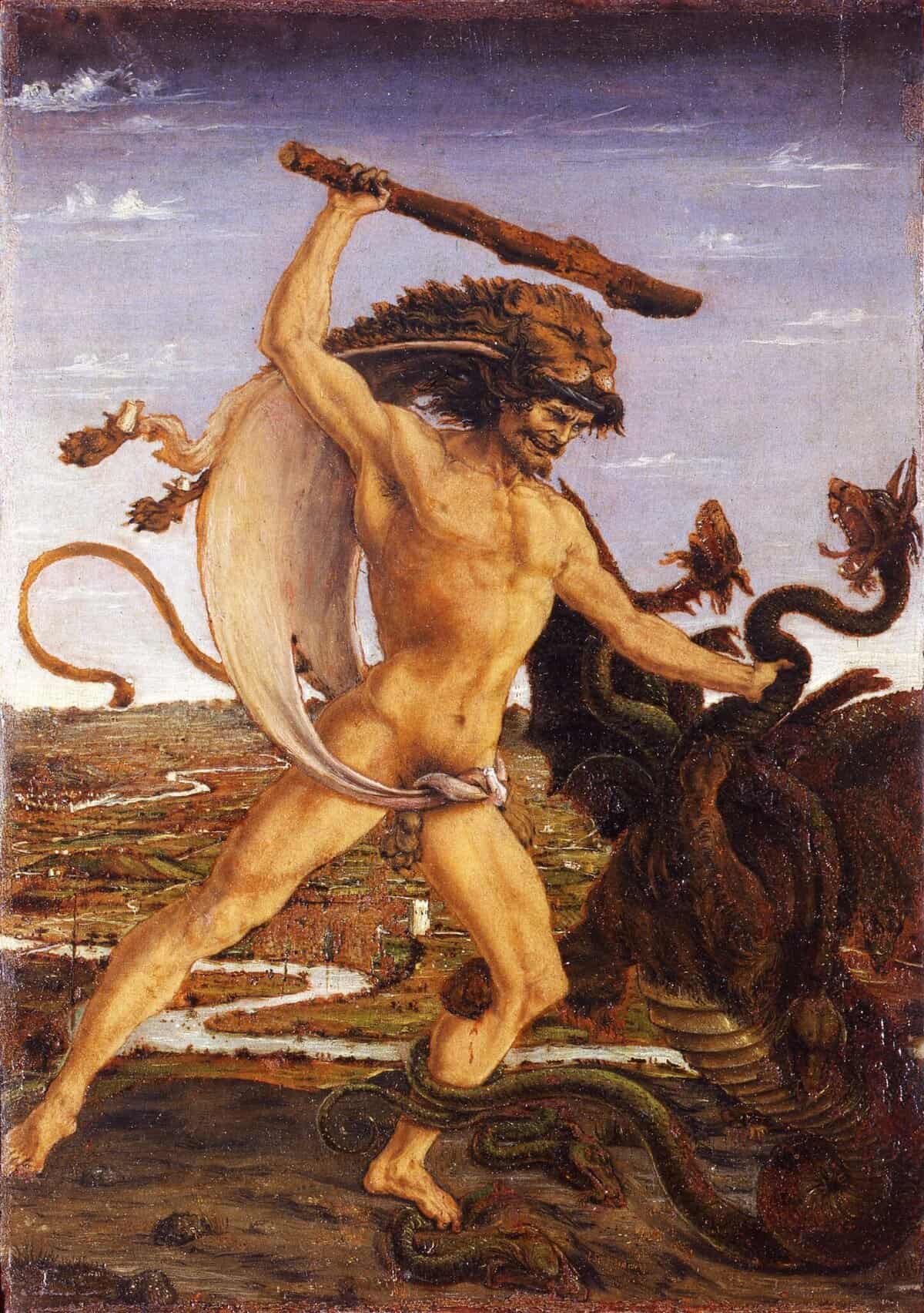 Antonio del Pollaiolo – Ercole e l'Idra (Ercole indossa la leonté)