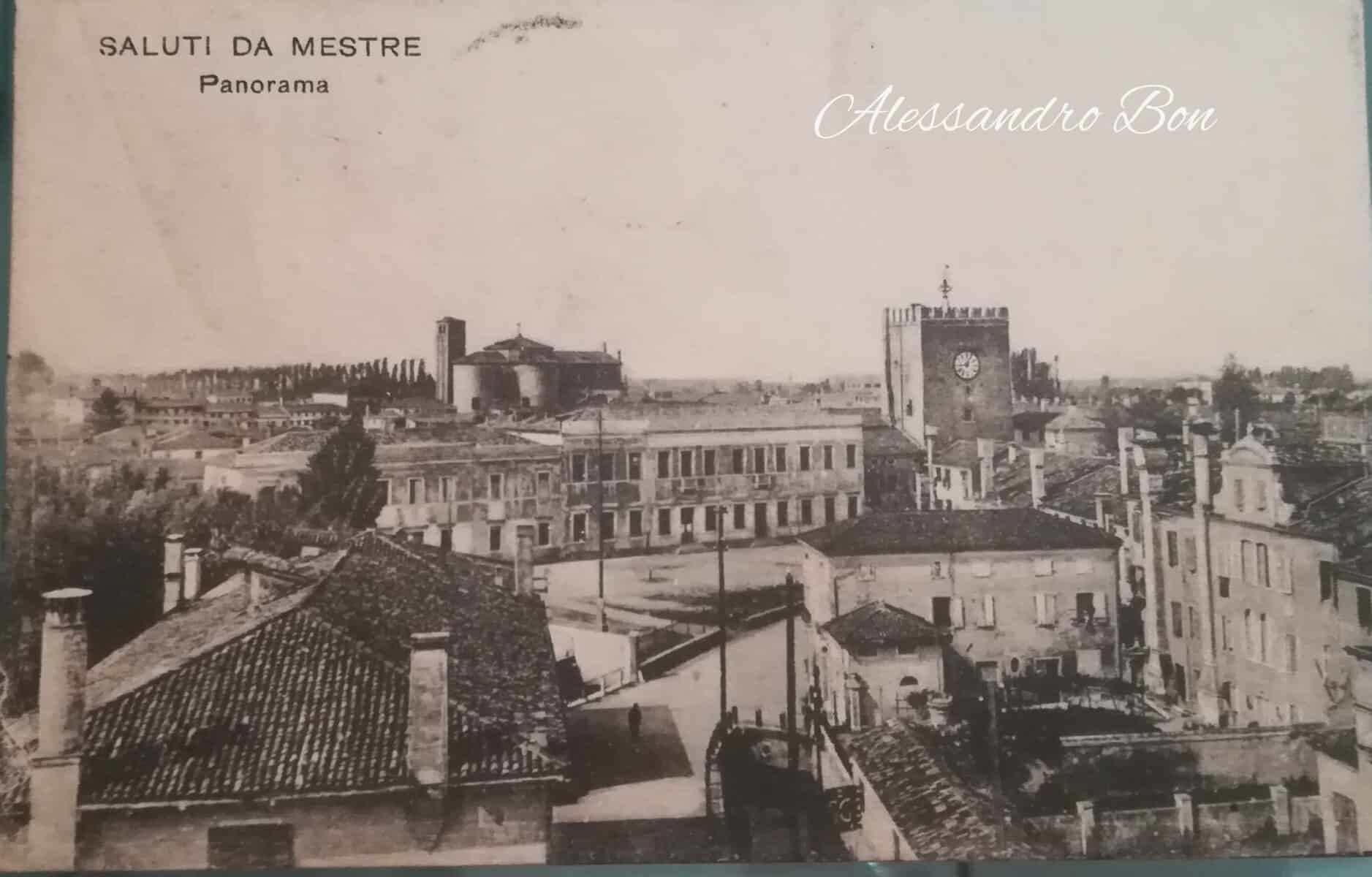 La Torre e la scuola De Amicis in una cartolina del 1919