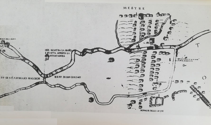 Particolare della pianta del 1682 con l'isola di San Lorenzo