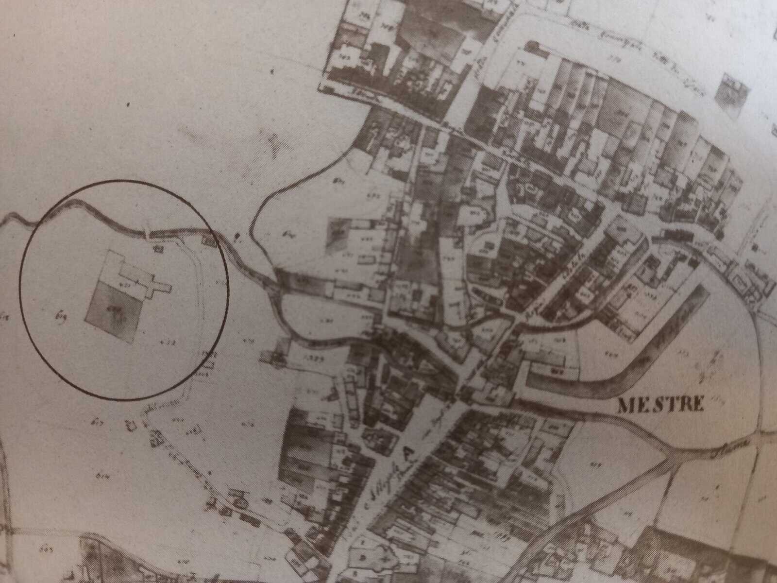 Mestre nella mappa del catasto napoleonico
