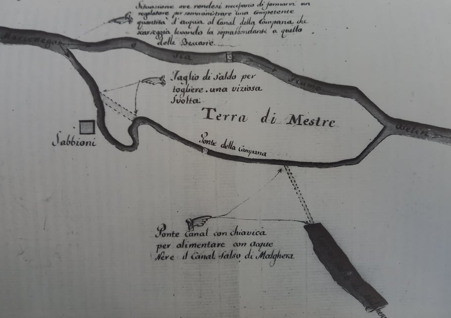 La Terra di Mestre in una mappa del Sec. XVIII
