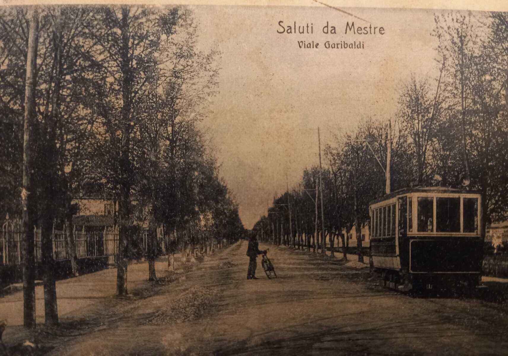 Il Tram di Mestre in via Garibaldi (1917)