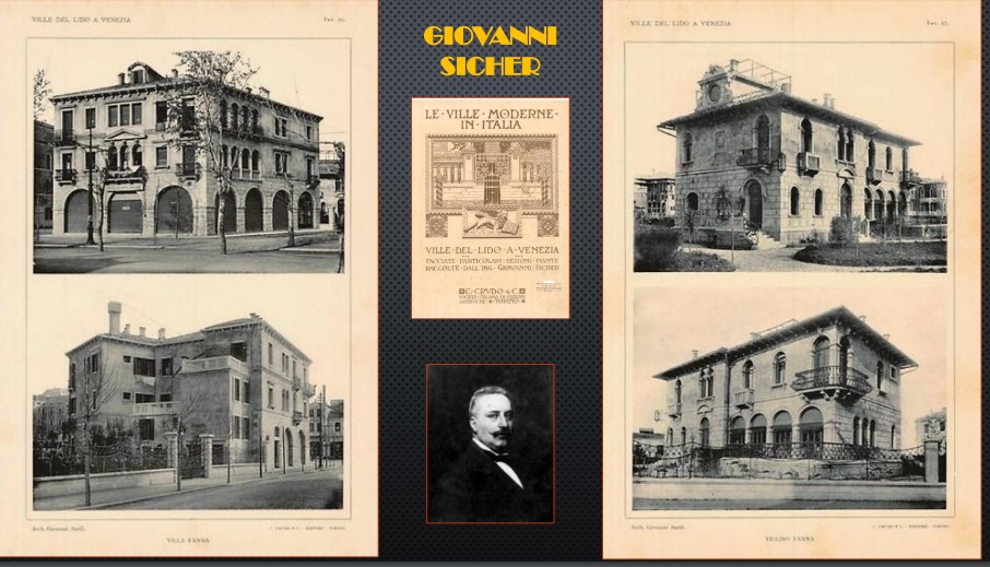 particolare del libro: “Le ville moderne in Italia. Ville del Lido a Venezia: facciate, particolari, sezioni, piante” di Giovanni Sicher