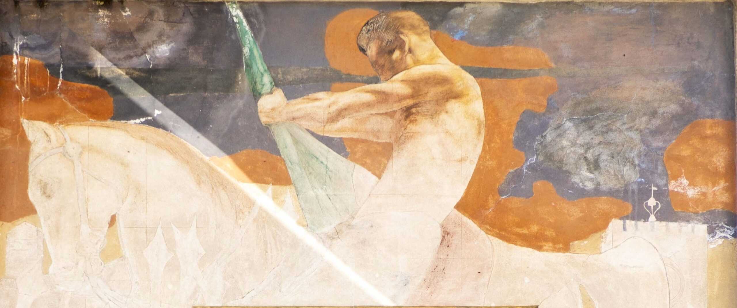 Secondo affresco sulla facciata del Cinema Excelsior