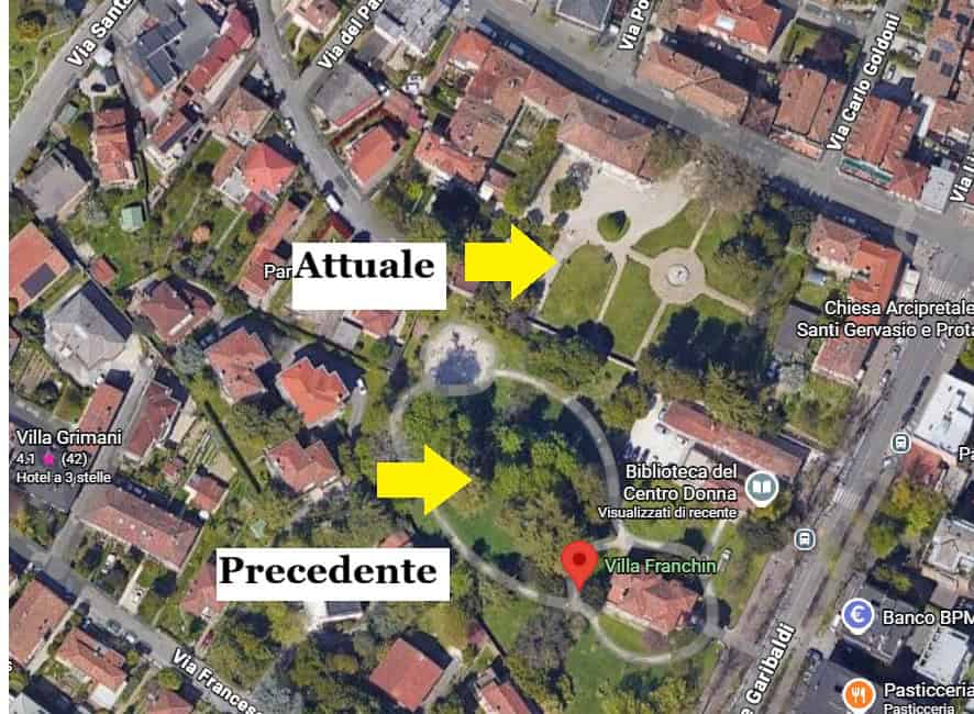Evoluzione del parco della villa