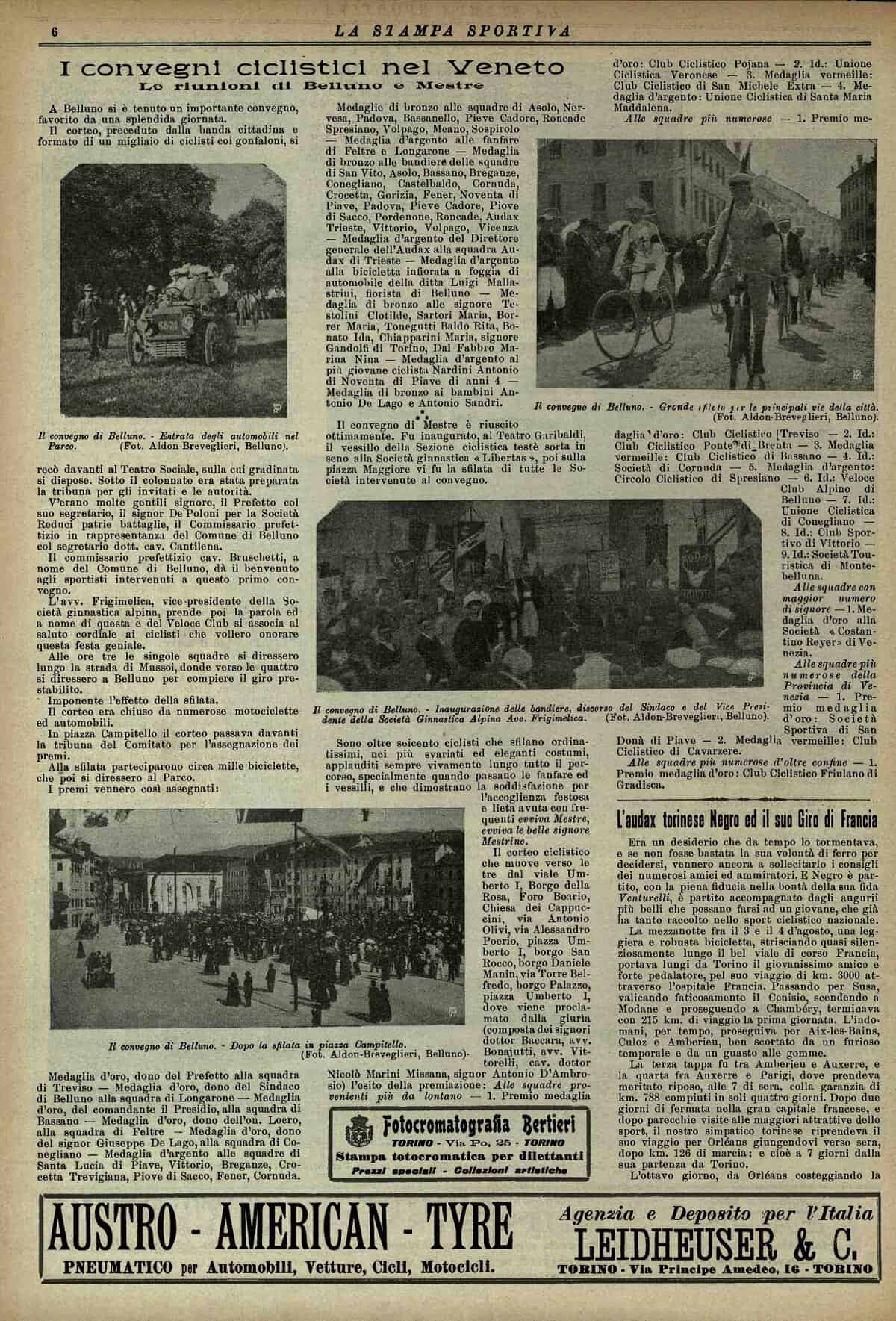 La Stampa Sportiva, 1905 – il convegno ciclistico organizzato anche da Nicolò Marini-Missana