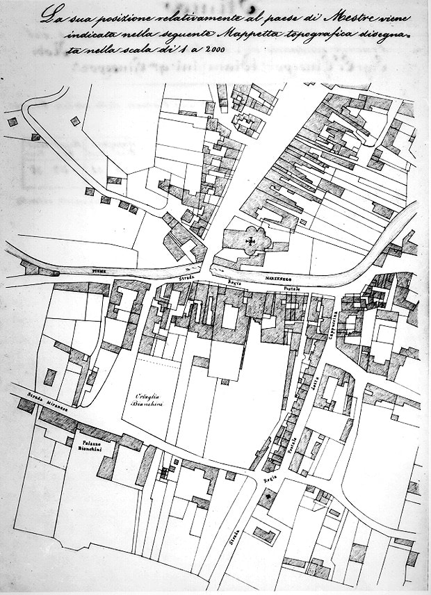 Mappa di Mestre prima del 1869