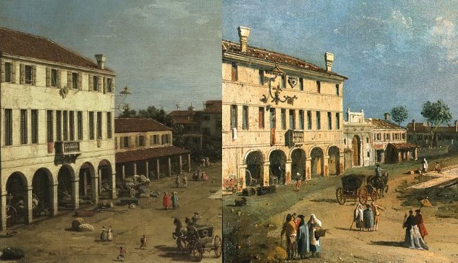Confronto vedute Canal Salso prima e dopo l'intervento di Gerolamo Duodo
