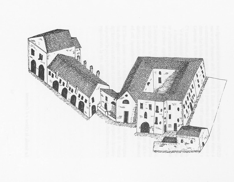Chiesa e Monastero di San Rocco, disegno di Luigi Brunello