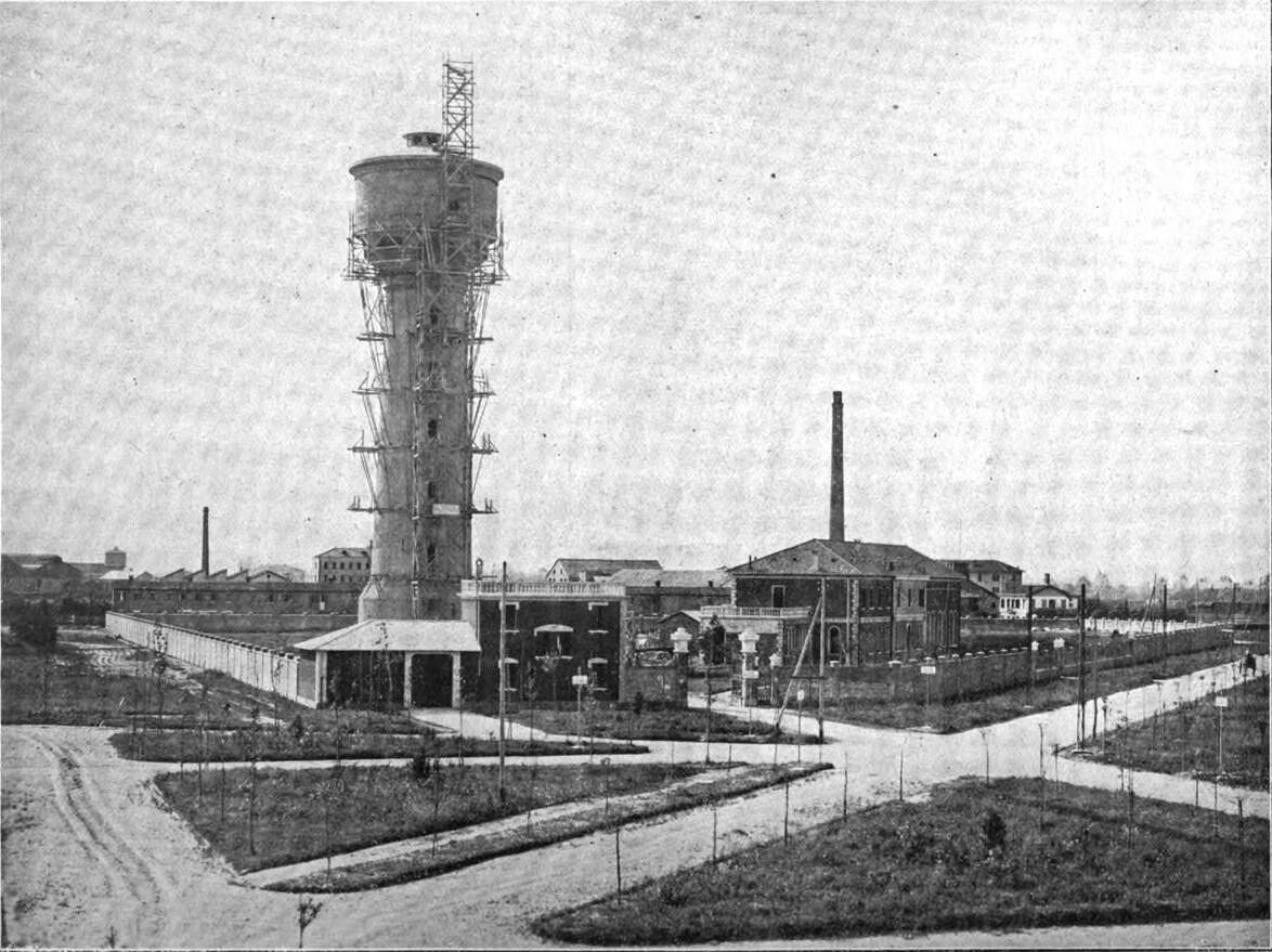 La torre piezometrica dell'acquedotto di Porto Marghera nel 1926