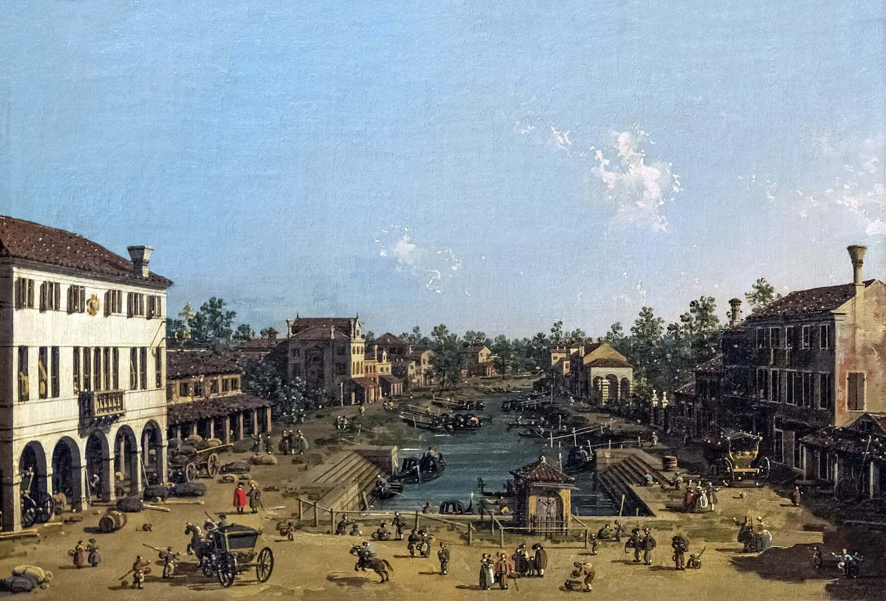 Canaletto, veduta di Mestre con il Canal Salso, verso il 1740