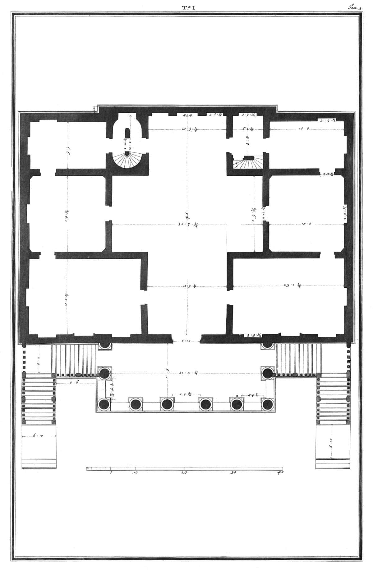 Pianta di Villa Foscari disegnata da Ottavio Bertotti Scamozzi