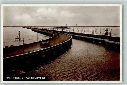 Venezia, Ponte Littorio, cartolina fotografica degli anni Trenta