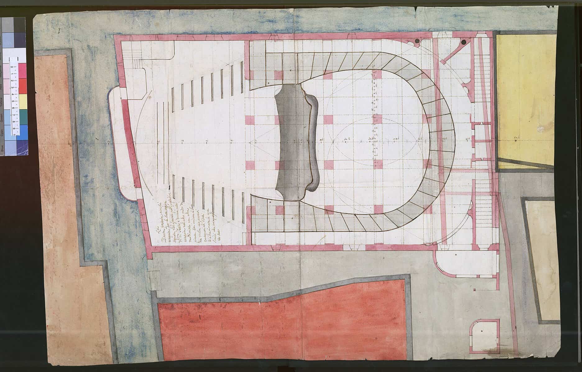 Pianta del Teatro San Cassiano di Venezia nel progetto di Francesco Bognolo del 1763