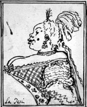 Caricatura di Vittoria Tesi di Anton Maria Zanetti, 1741